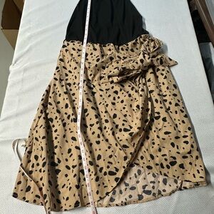 SHEIN Asymmetrical Black and Tan Dress